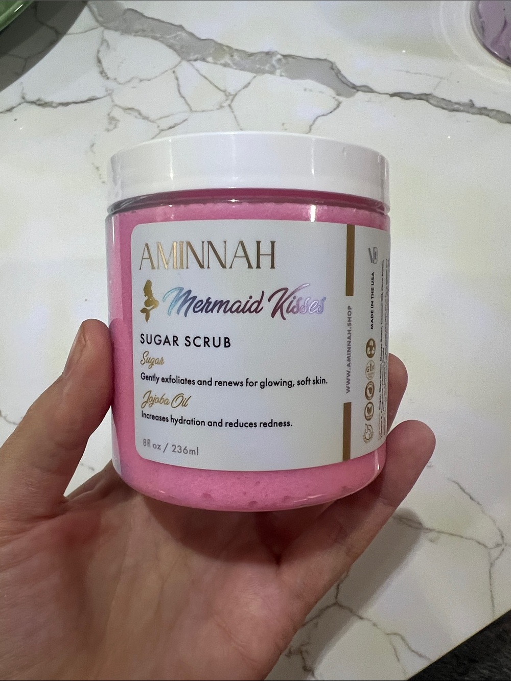 New AMINNAH “Mermaid Kisses” Exfoliating Body Scrub - Sweet & Clean Scent
